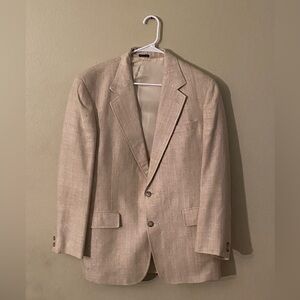 Patrick James Blazer Jacket Mens 44R M Tan Sport Coat